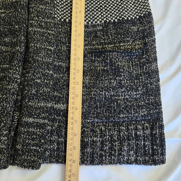 Lucky Brand Wool Blend Cardigan Small Shawl Collar Mixed Media Knit Open Front - Picture 12 of 12